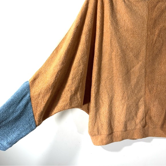 Free People Blue Monday Pullover Tan Blue Sherpa - Picture 7 of 11